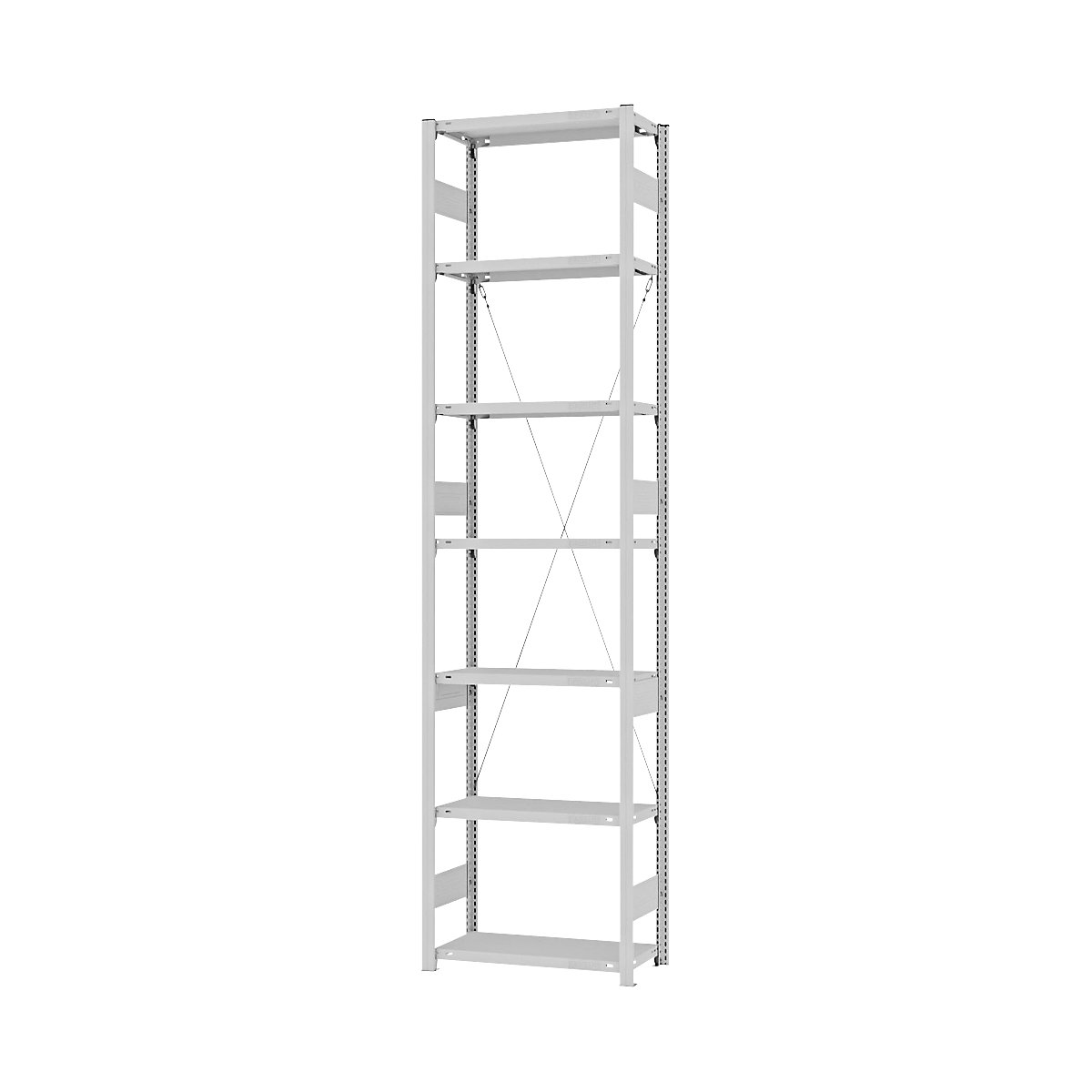 Heavy duty boltless shelving unit – eurokraft pro, single-sided, HxWxD 3000 x 750 x 300 mm, grey, standard shelf unit-67