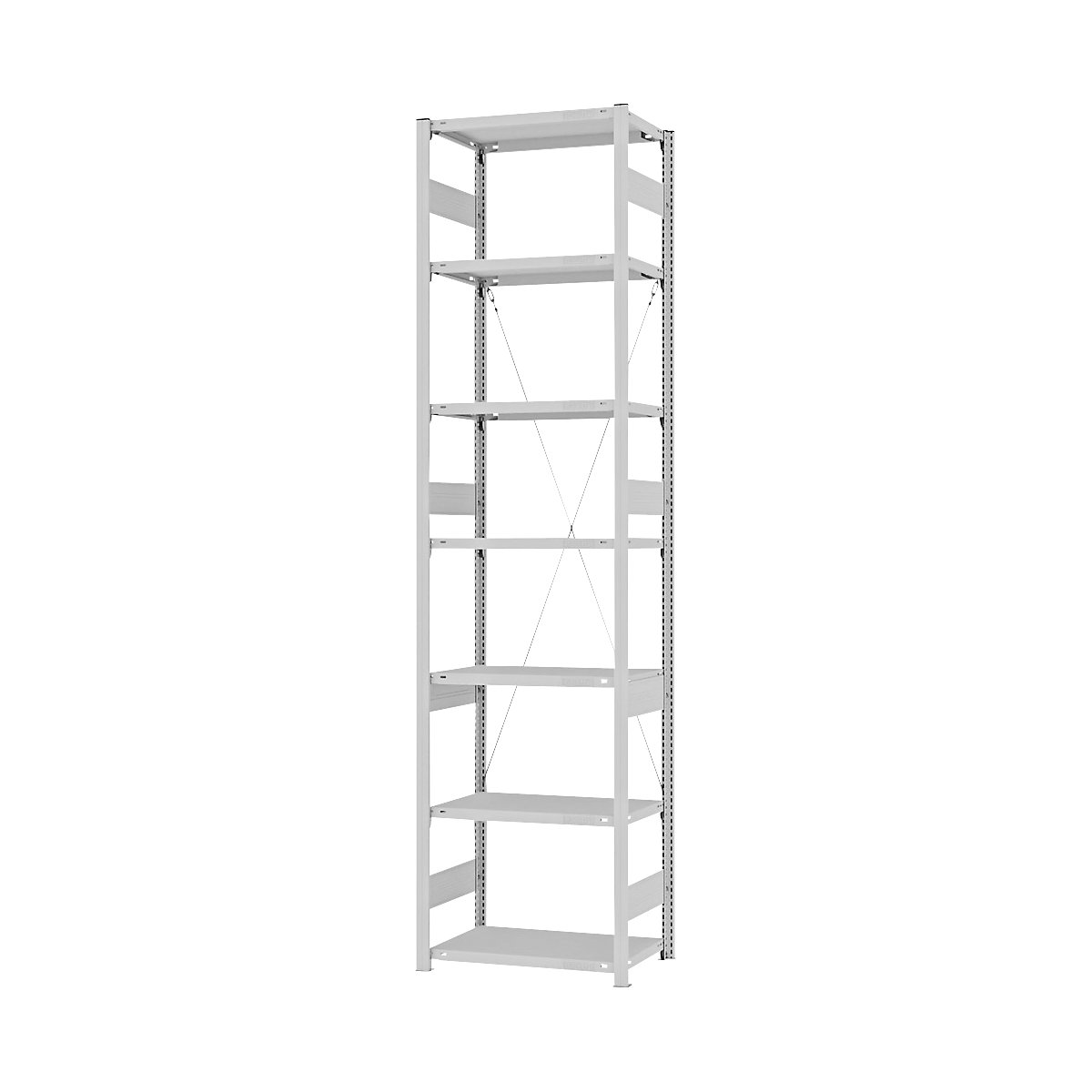 Heavy duty boltless shelving unit – eurokraft pro, single-sided, HxWxD 3000 x 750 x 400 mm, grey, standard shelf unit-28