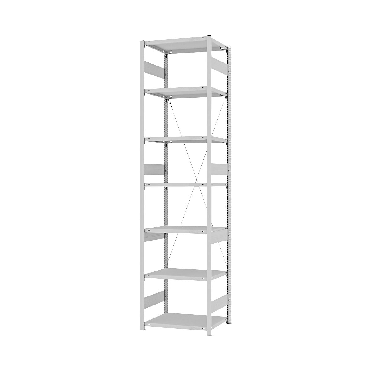 Heavy duty boltless shelving unit – eurokraft pro, single-sided, HxWxD 3000 x 750 x 500 mm, grey, standard shelf unit-175