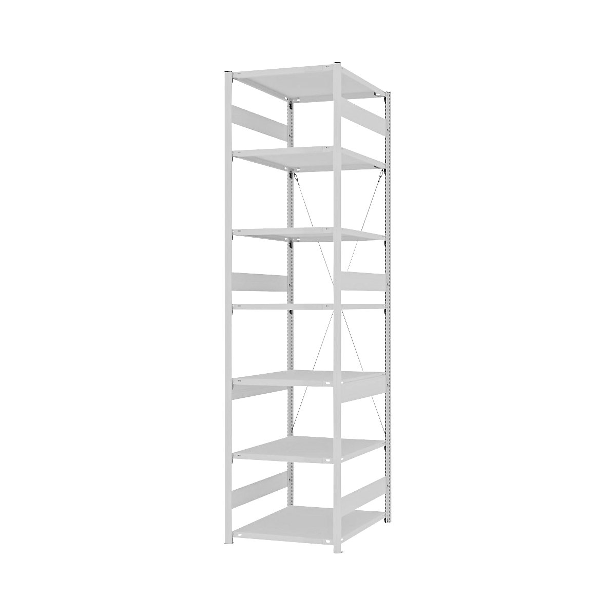 Heavy duty boltless shelving unit – eurokraft pro, single-sided, HxWxD 3000 x 750 x 800 mm, grey, standard shelf unit-112