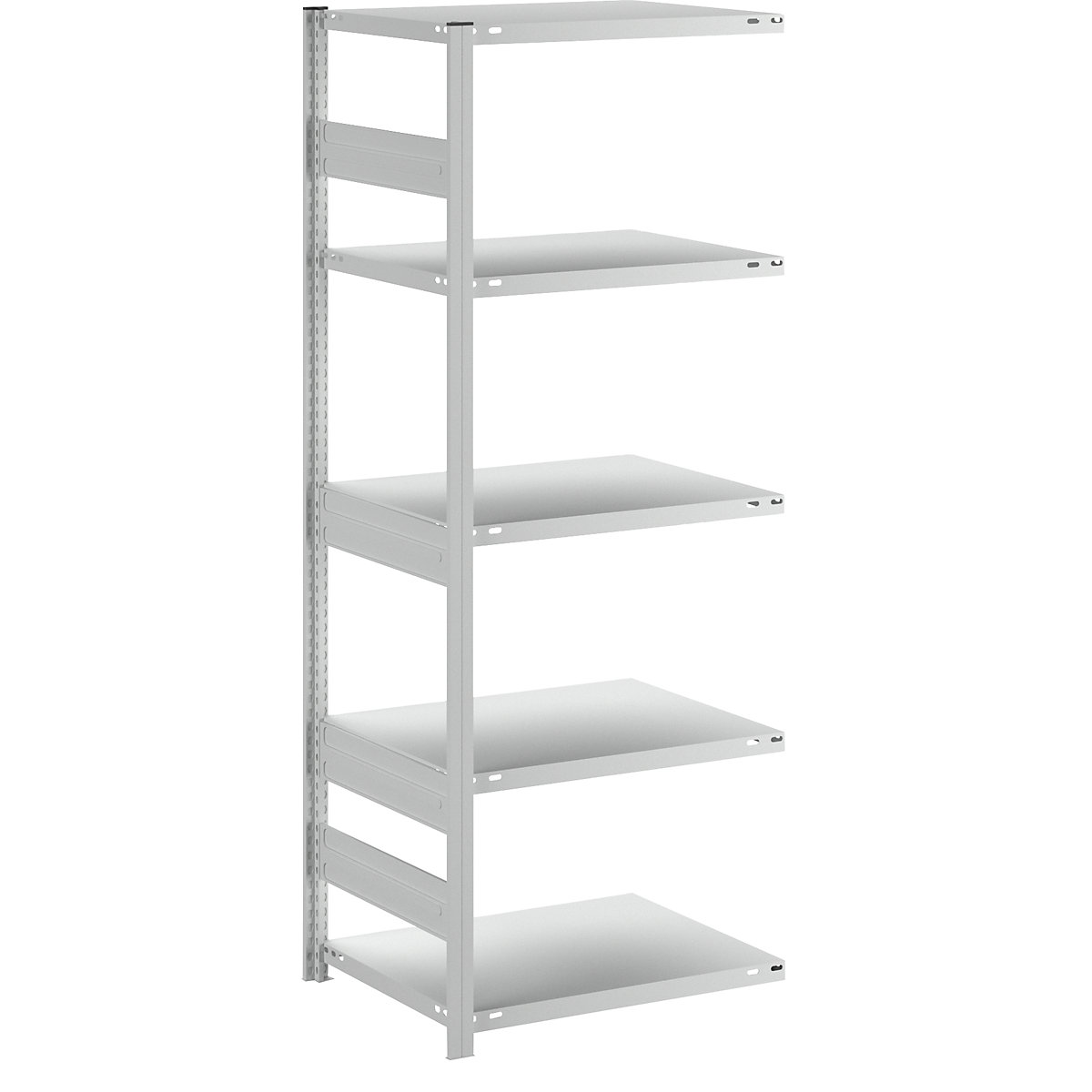 Heavy duty boltless shelving unit – eurokraft pro, single-sided, HxWxD 2000 x 750 x 600 mm, grey, extension shelf unit-148