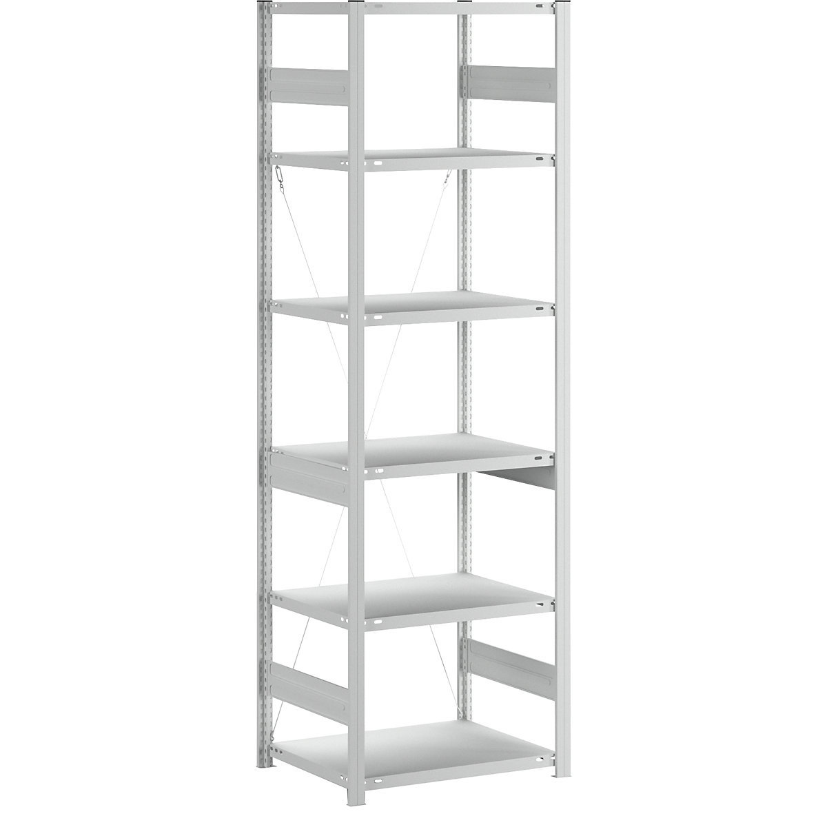 Heavy duty boltless shelving unit – eurokraft pro, single-sided, HxWxD 2500 x 750 x 600 mm, grey, standard shelf unit-23