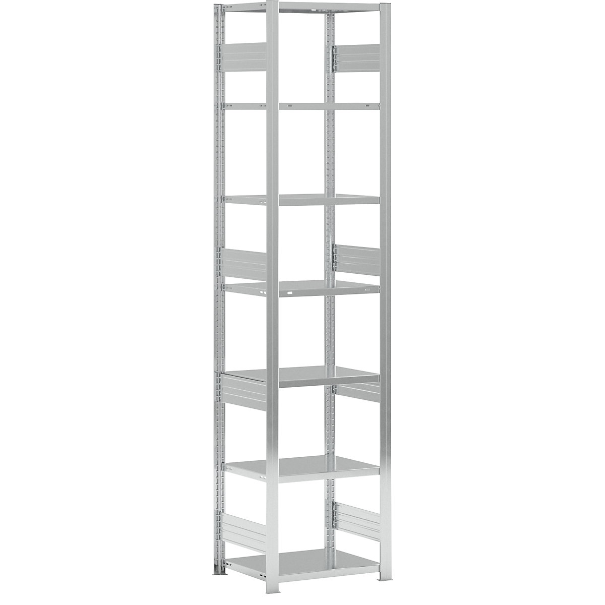 Heavy duty boltless shelving unit – eurokraft pro, double-sided, HxWxD 3000 x 750 x 600 mm, zinc plated, standard shelf unit-29