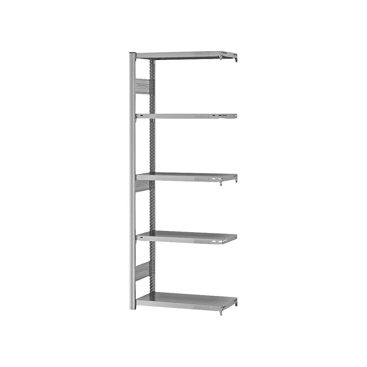 Heavy duty boltless shelving unit – eurokraft pro, double-sided, HxWxD 2000 x 750 x 300 mm, zinc plated, extension shelf unit-44