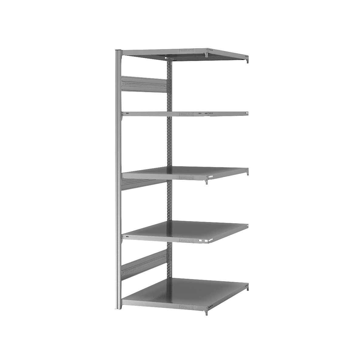 Heavy duty boltless shelving unit – eurokraft pro, double-sided, HxWxD 2000 x 750 x 800 mm, zinc plated, extension shelf unit-37