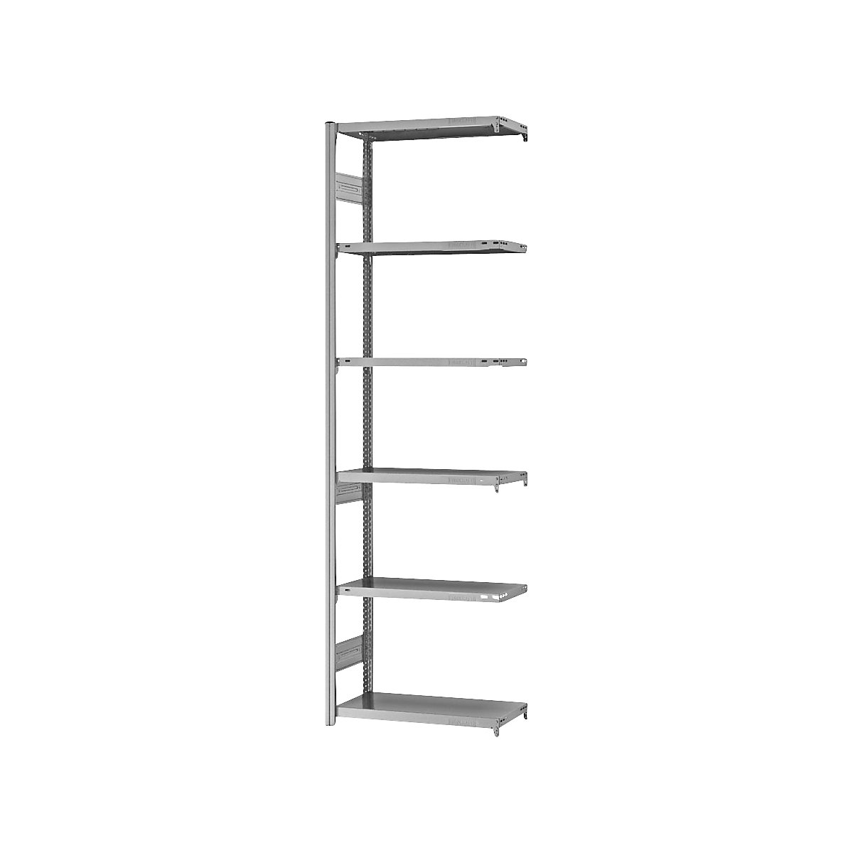 Heavy duty boltless shelving unit – eurokraft pro, double-sided, HxWxD 2500 x 750 x 300 mm, zinc plated, extension shelf unit-122