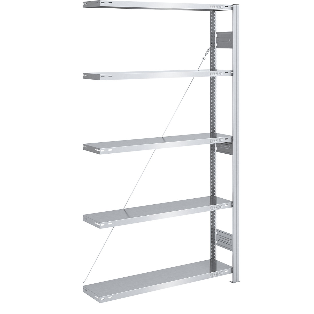 Heavy duty boltless shelving unit, zinc plated - eurokraft pro