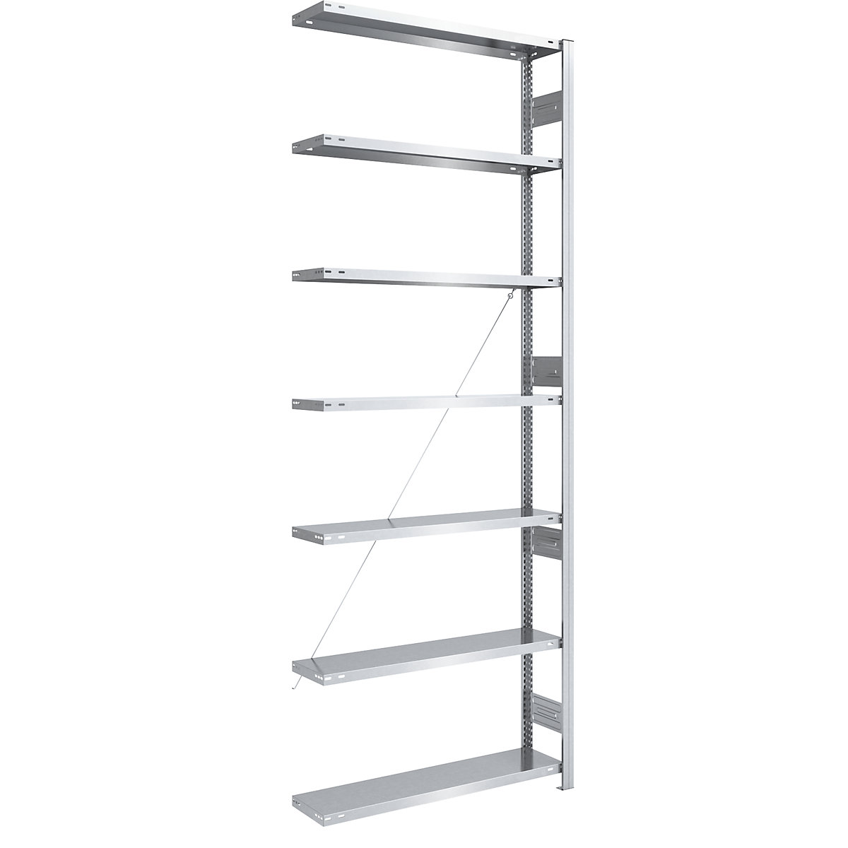 Heavy duty boltless shelving unit, zinc plated - eurokraft pro