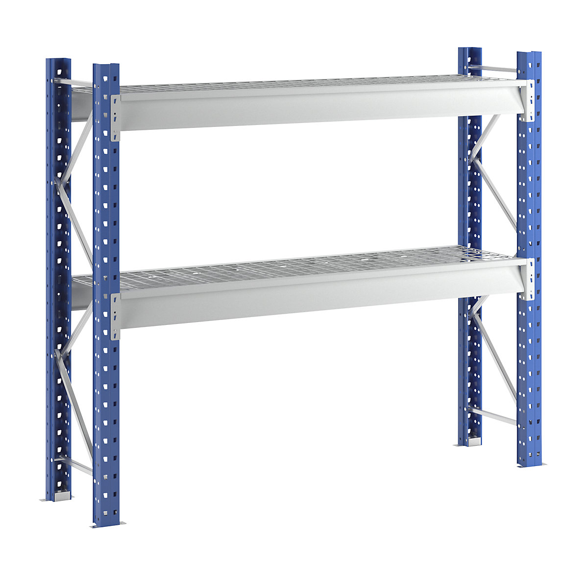 Heavy duty wide span shelving with mesh panel modules – Manorga