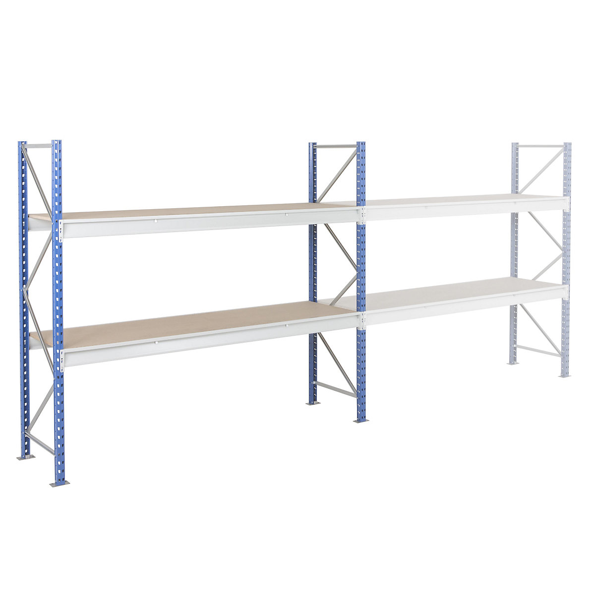 Heavy duty wide span shelving with moulded chipboard shelf panels – Manorga (Product illustration 7)-6