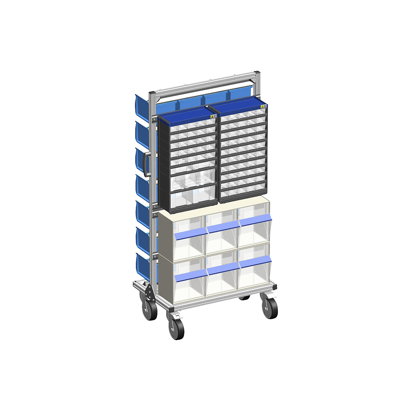 Combination mobile rack made of aluminium: double sided | kaiserkraft IE