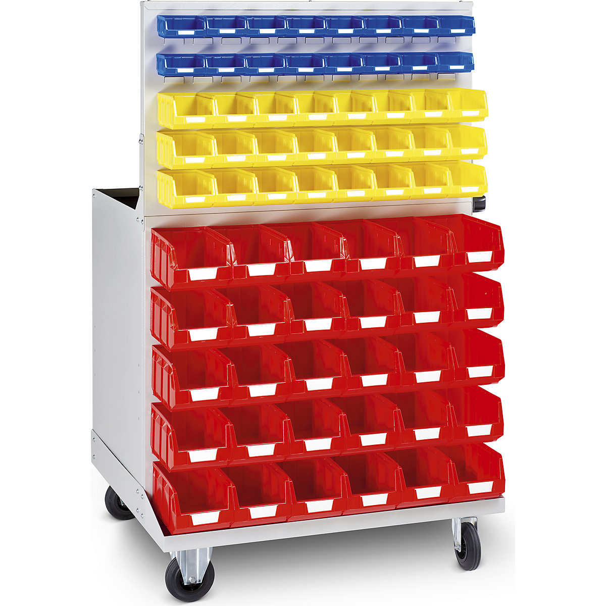 Mobile rack with open fronted storage bins and work surface (Product illustration 3)-2