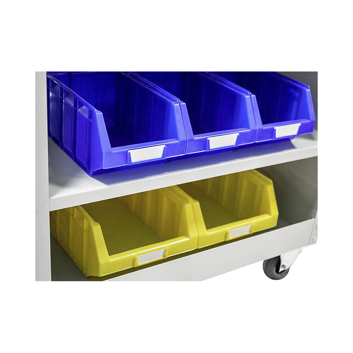 Mobile rack with open fronted storage bins and work surface (Product illustration 7)-6