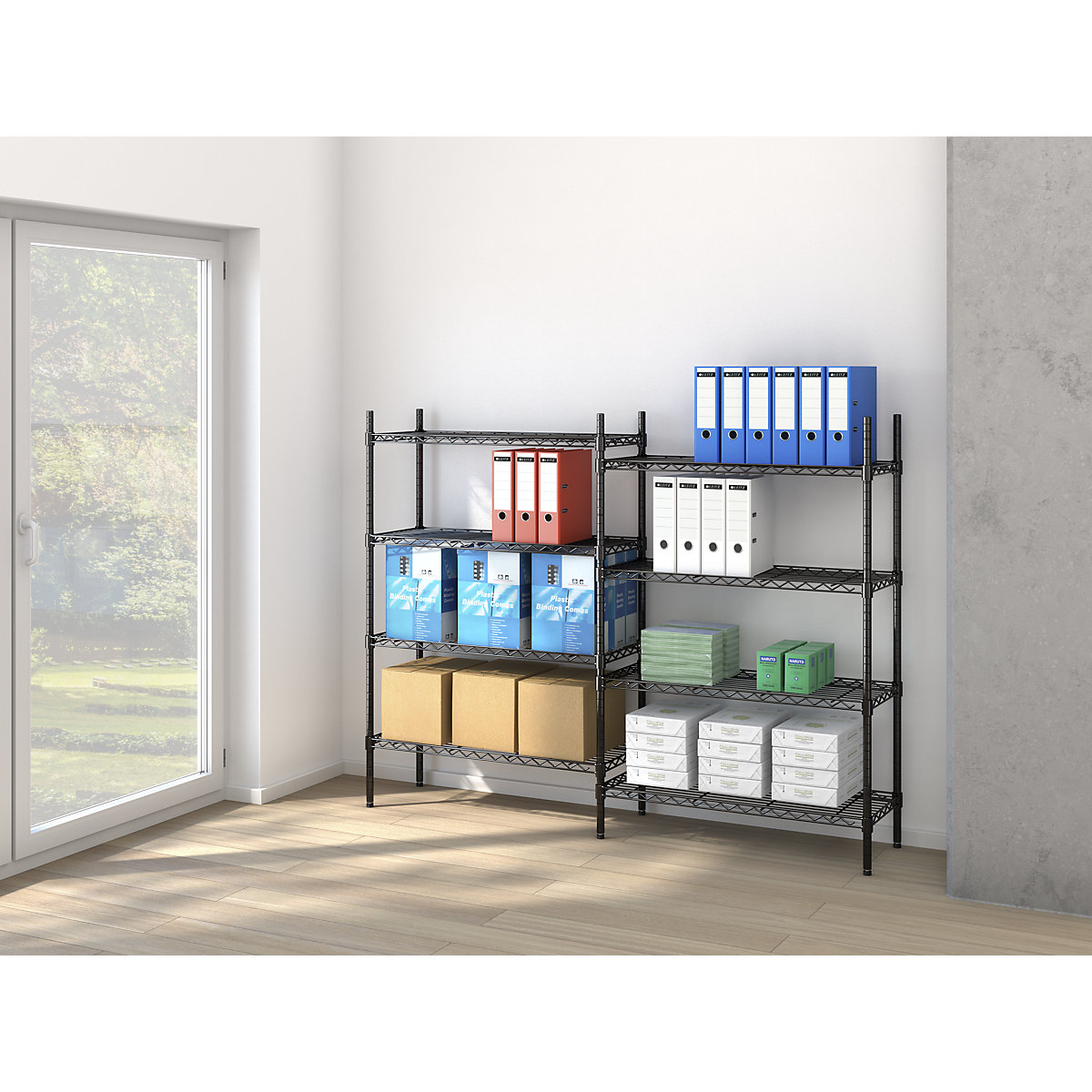 Steel wire mesh shelf unit (Product illustration 2)-1
