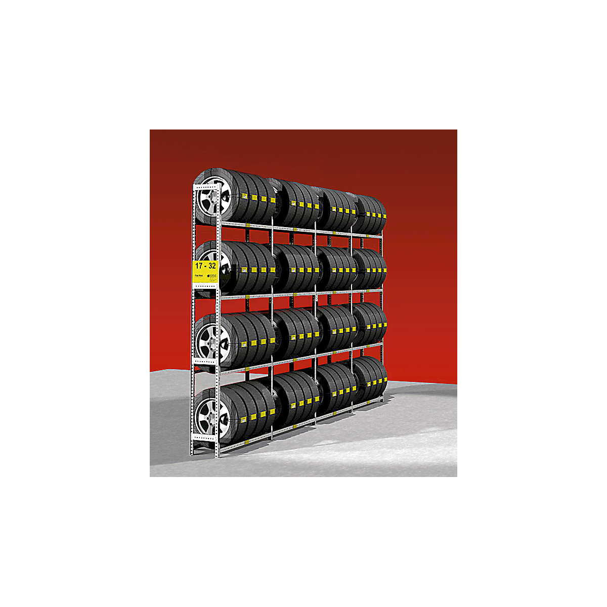 Tyre shelf unit, zinc plated