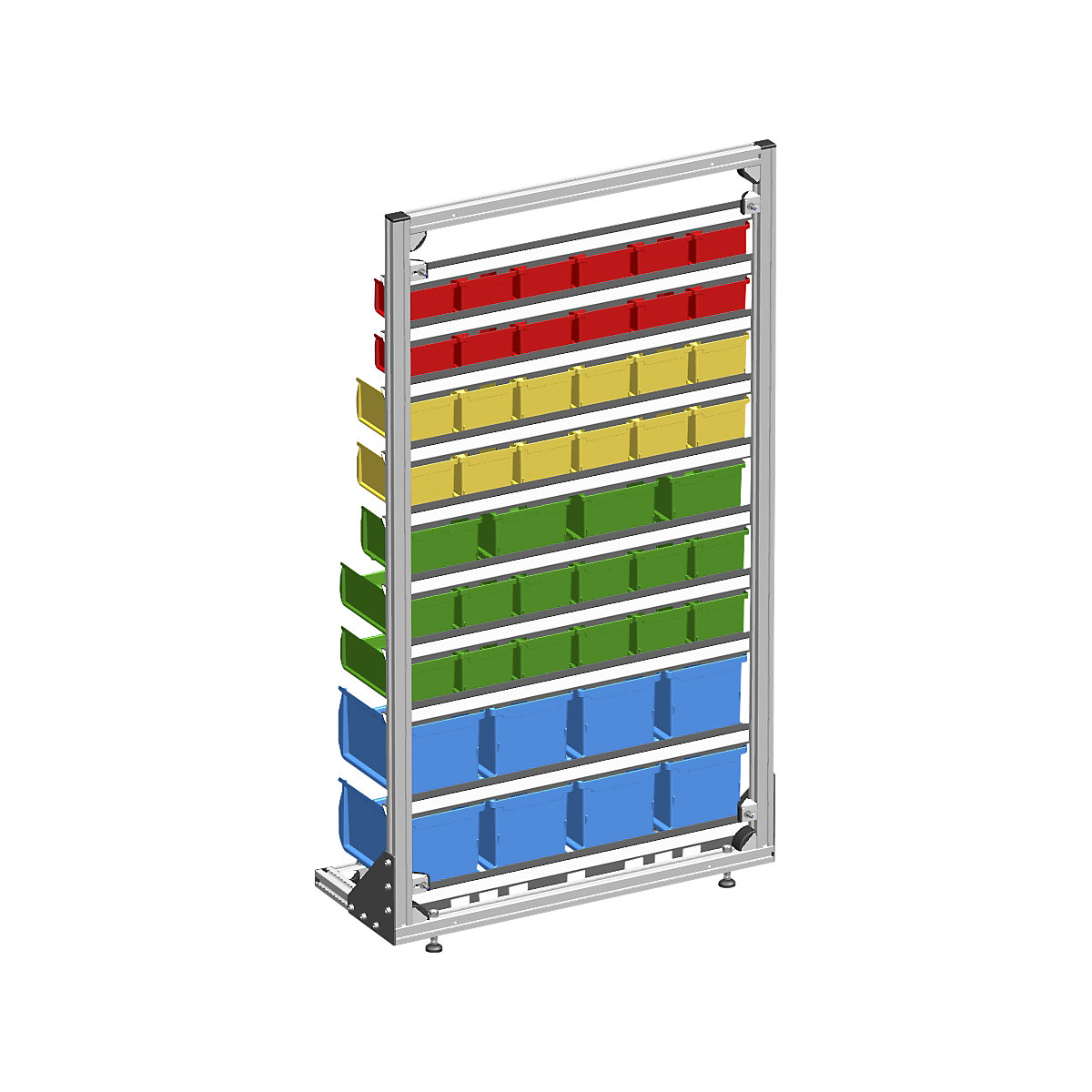 Free standing shelf unit with open fronted storage bins (Product illustration 2)-1