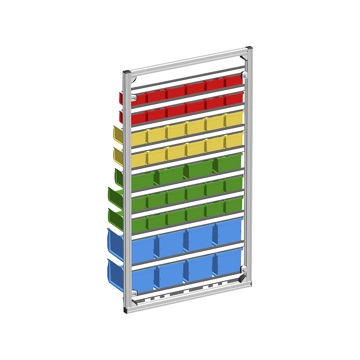 Wall shelf unit with open fronted storage bins (Product illustration 2)-1