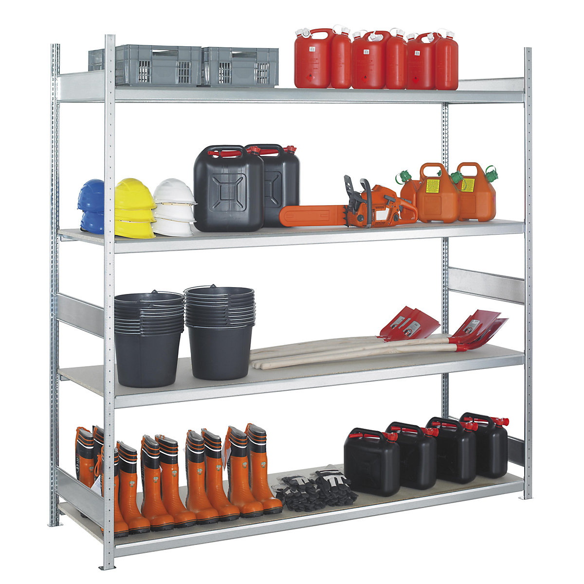 Wide span shelf unit, with moulded chipboard, height 2500 mm – SCHULTE (Product illustration 2)-1