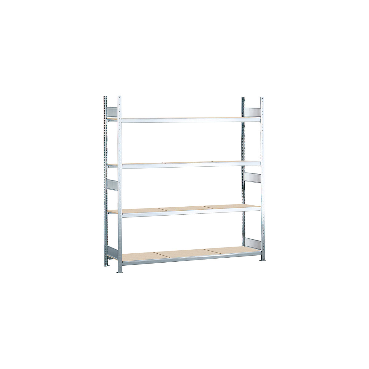 Wide span shelving unit – SCHULTE, plug-in, HxWxD 2500 x 2250 x 800 mm, chipboard panels, standard shelf unit-65