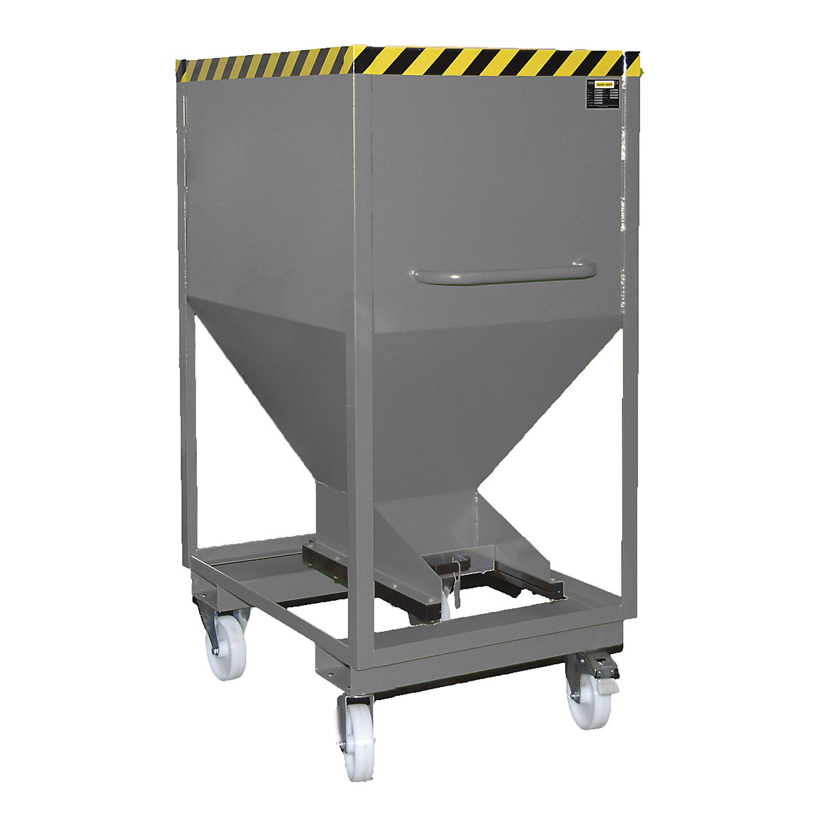 Dispensing hopper, funnel head – eurokraft pro, mobile with forklift pockets, capacity 0.6 m³, mouse grey-4