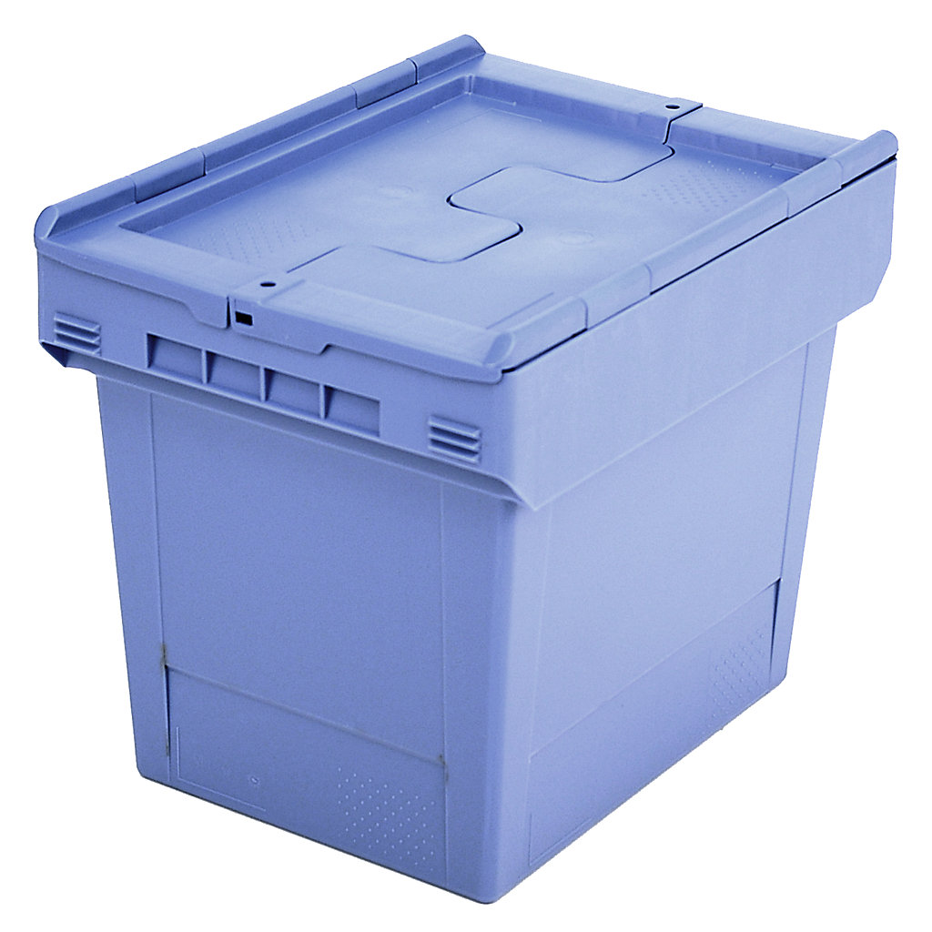 Reusable stacking container with folding lid – BITO: capacity 27 l ...