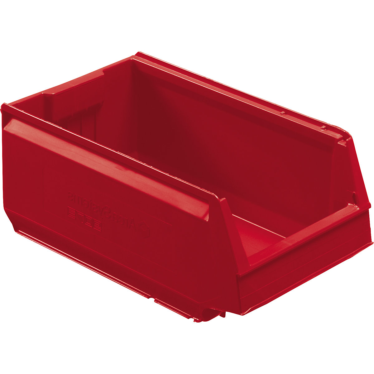 Open fronted storage bin made of polypropylene