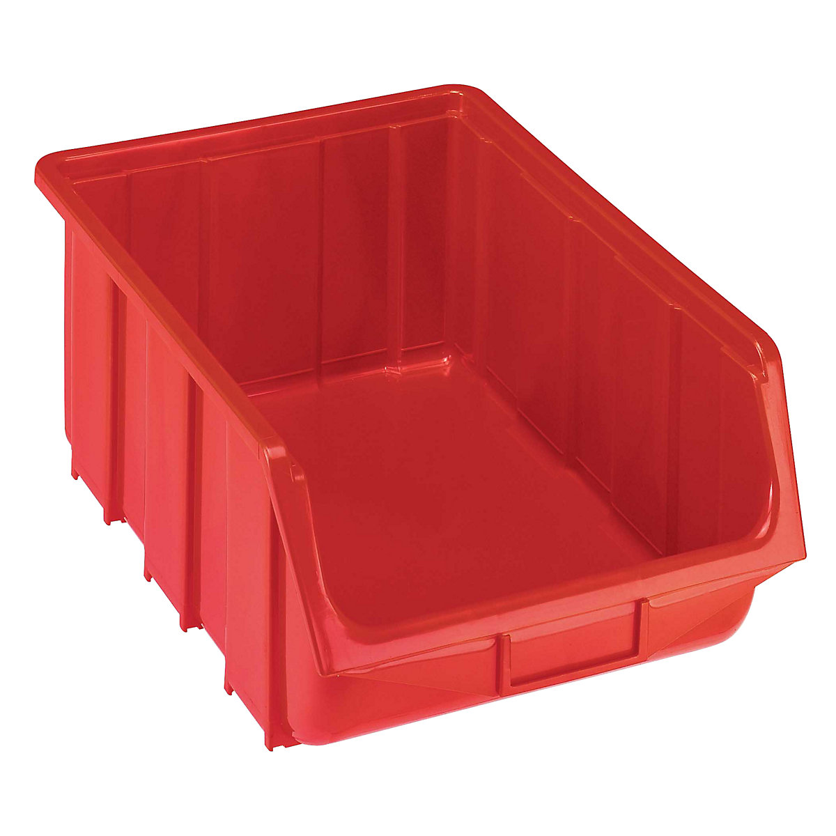 Open fronted storage bin made of polypropylene