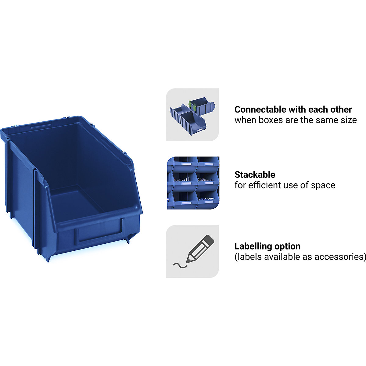 Open fronted storage bin, self-supporting (Product illustration 14)-13