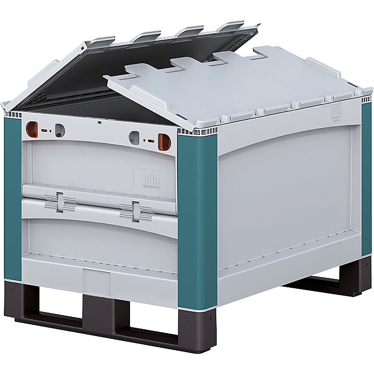 SL heavy duty container – BITO: with access flap at the front and lid ...