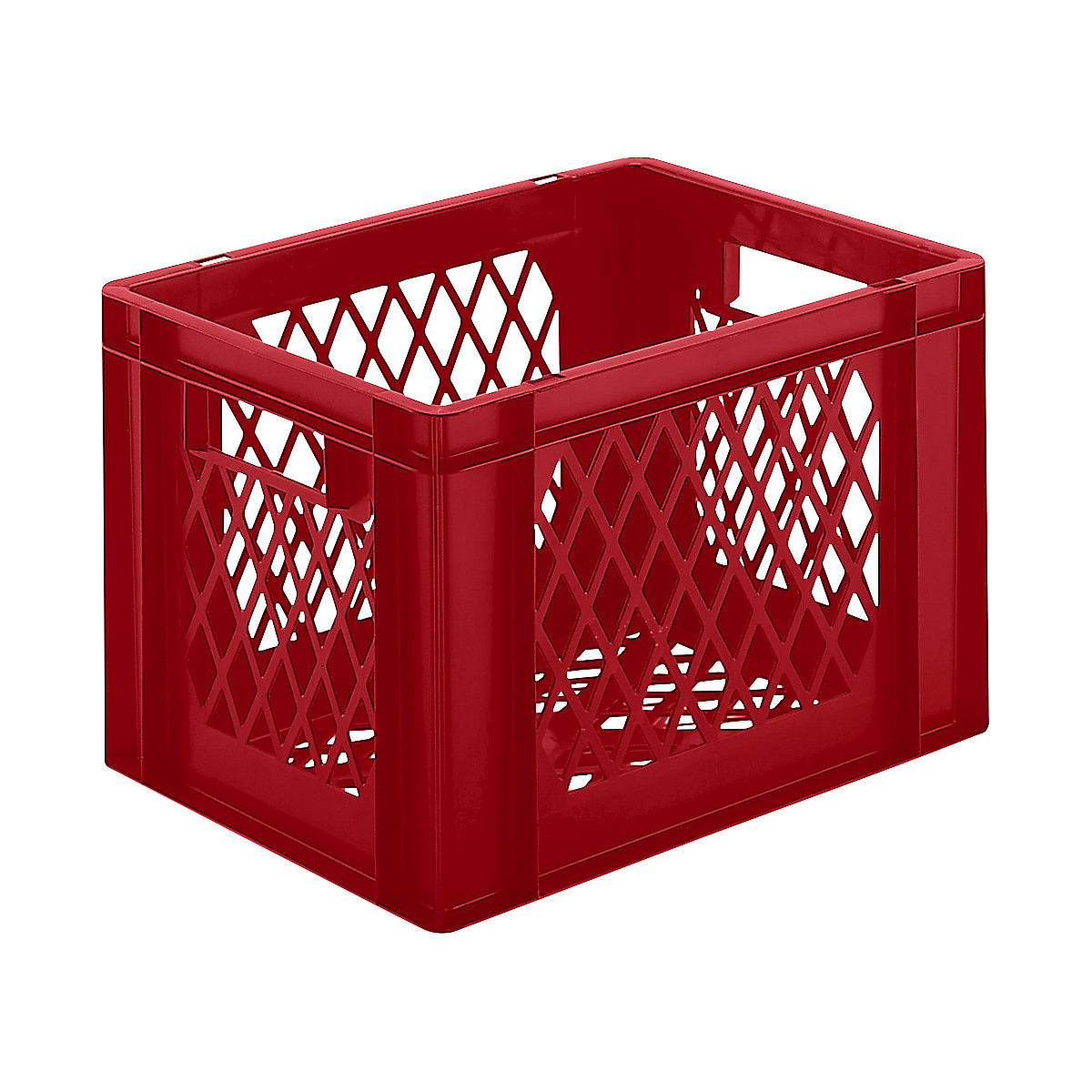 Euro stacking container, perforated walls and base
