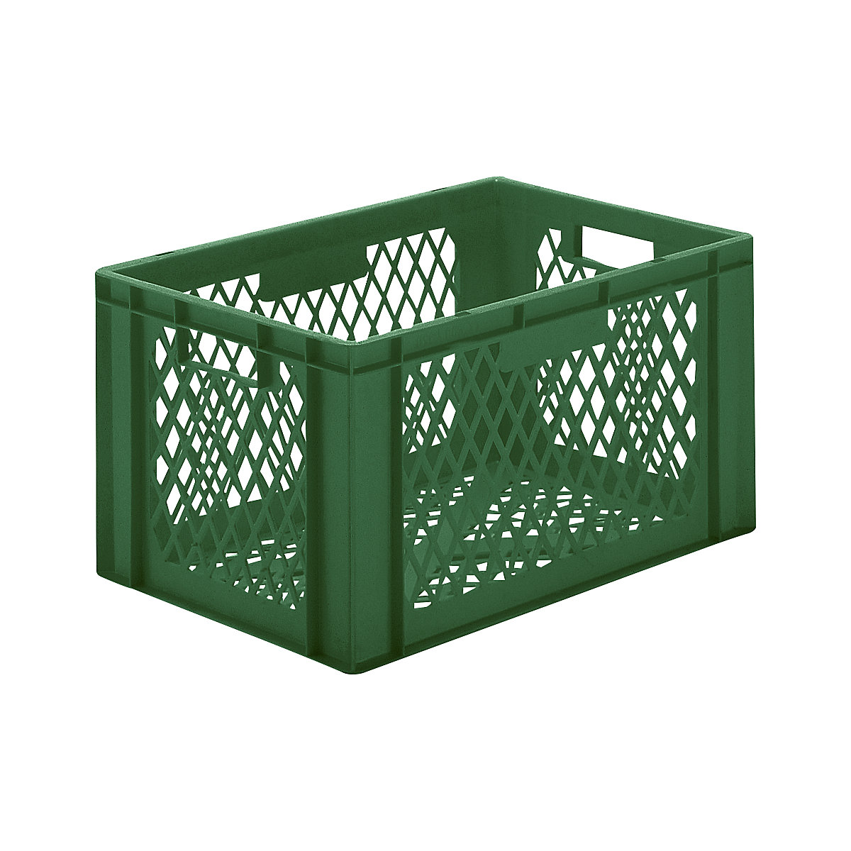 Euro stacking container, perforated walls and base