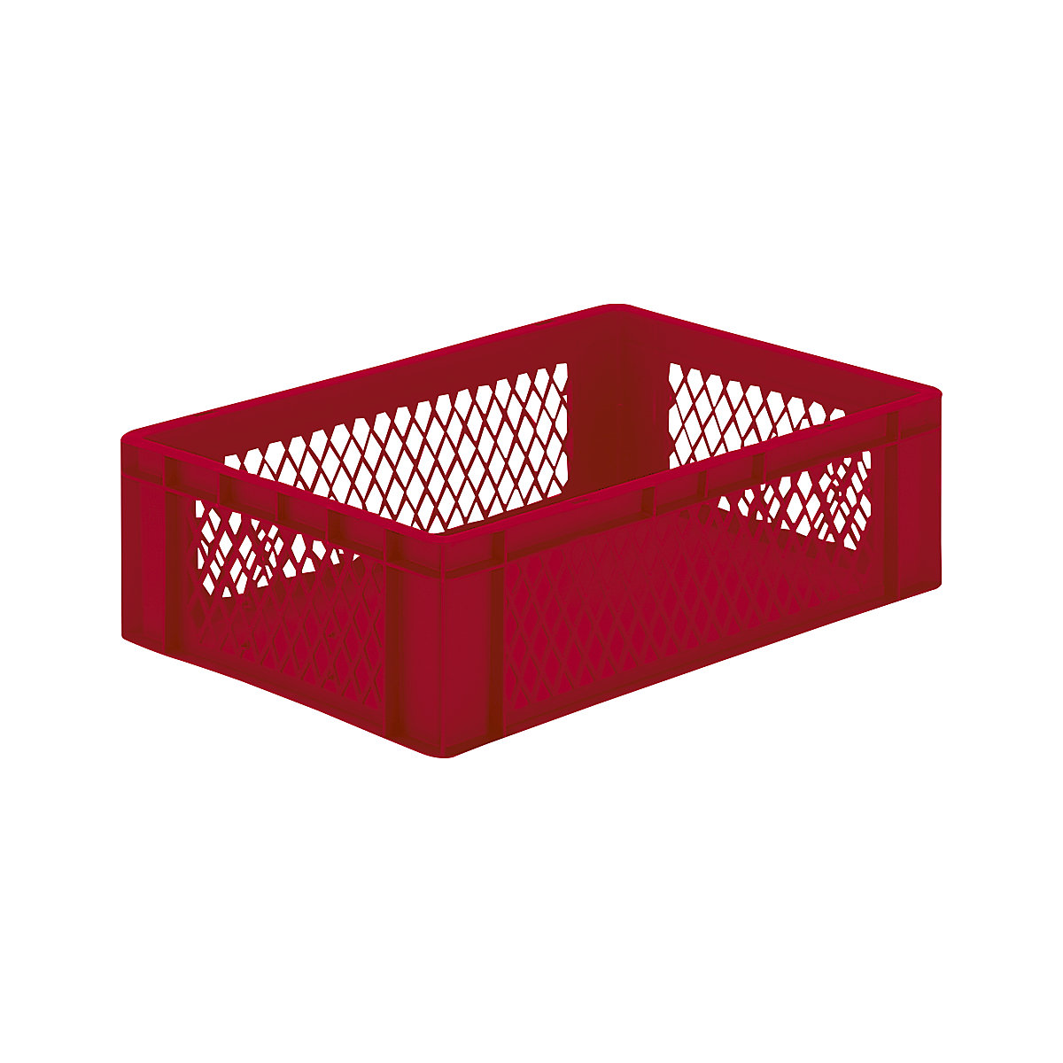 Euro stacking container, perforated walls, closed base