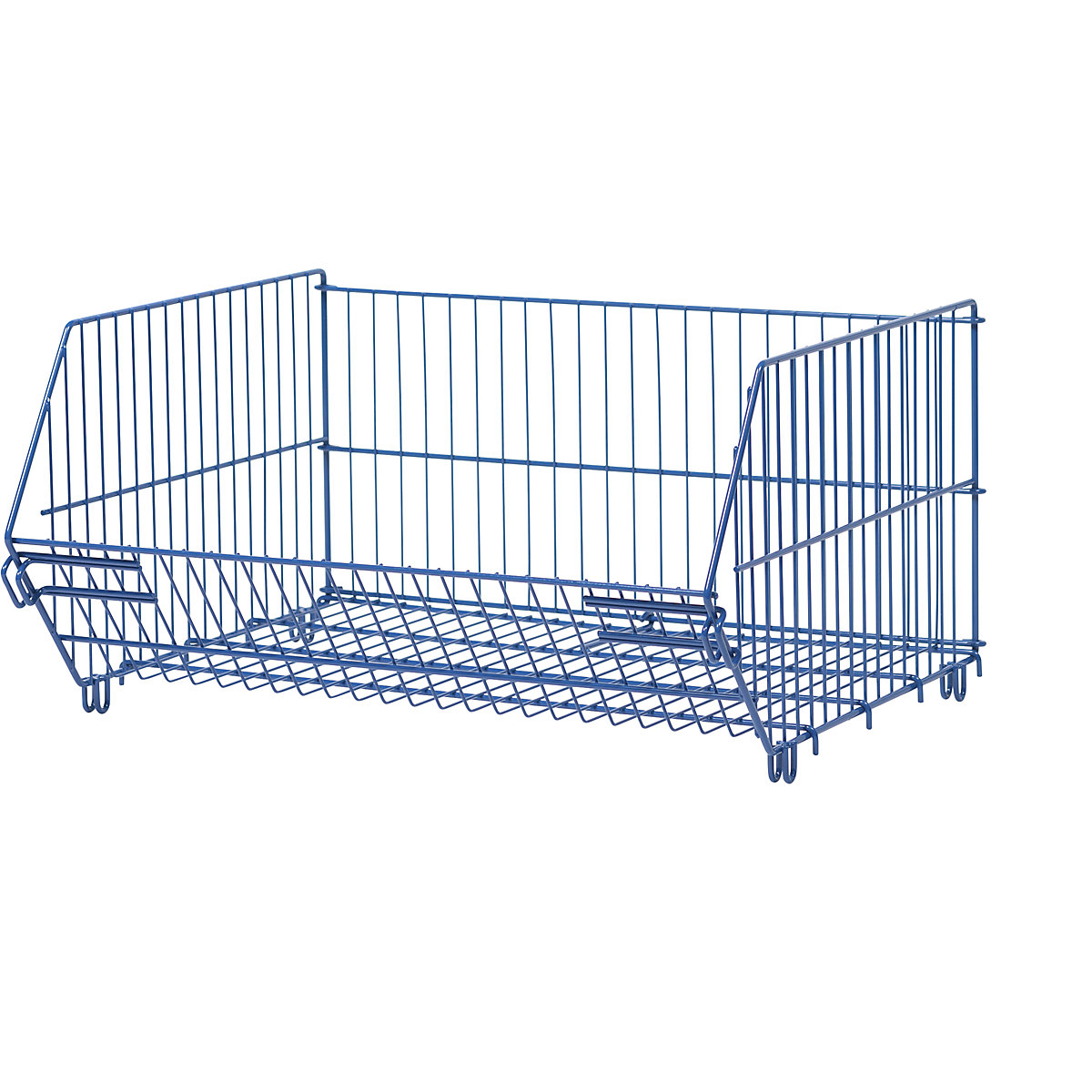 Stacking basket for shelving