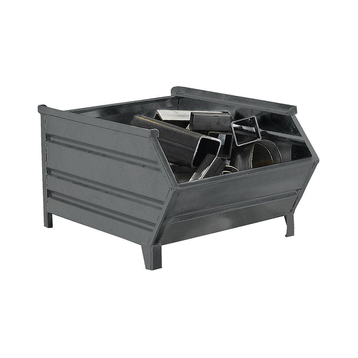 Box pallet made of sheet steel, with access opening – Heson (Product illustration 3)-2