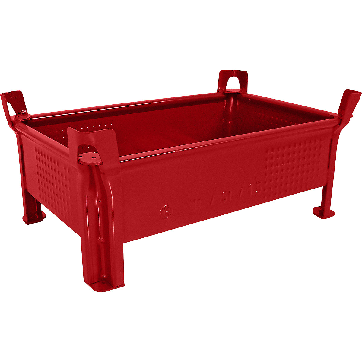 Sheet steel stacking container, low profile design, solid walls - Heson