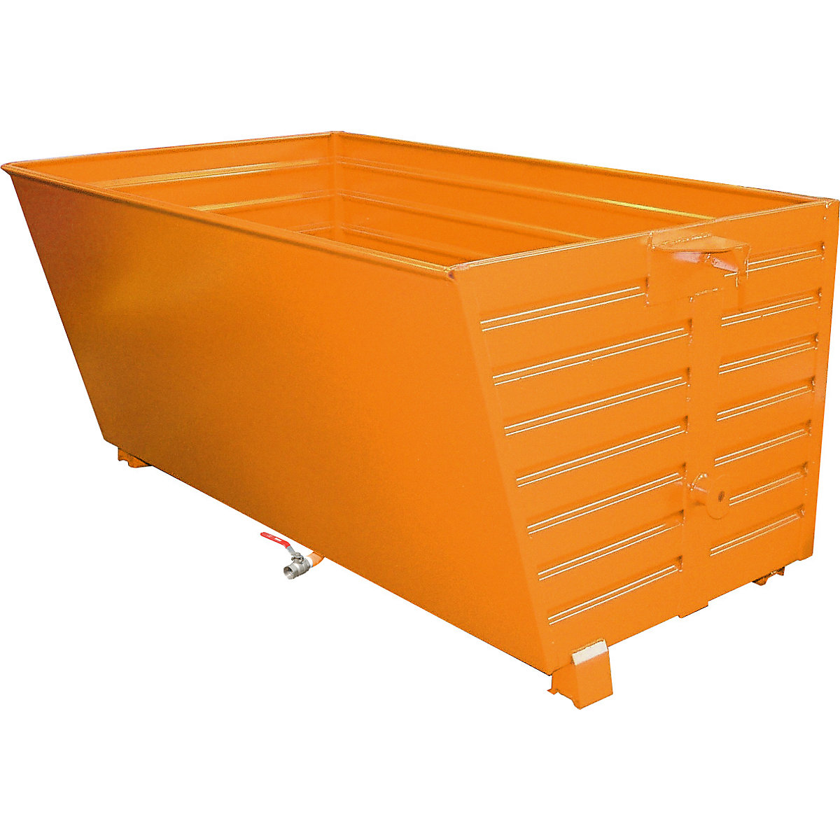 BSS stacking tilting skip for metal swarf with sieve plate insert - eurokraft pro