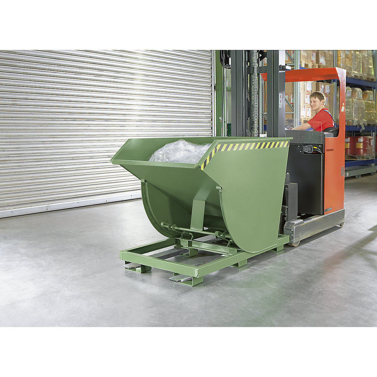 Tilting skip, narrow version – eurokraft pro (Product illustration 3)-2