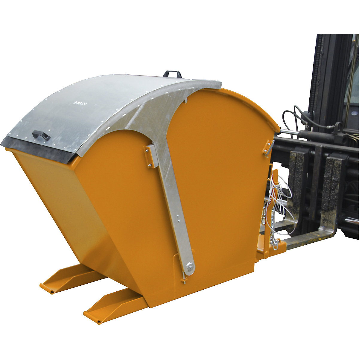 Tilting skip with round lid – eurokraft pro