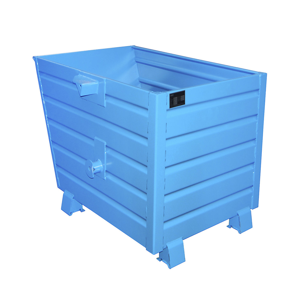 Tipping skip, stackable – eurokraft pro, capacity 0.7 m³, blue RAL 5010-3
