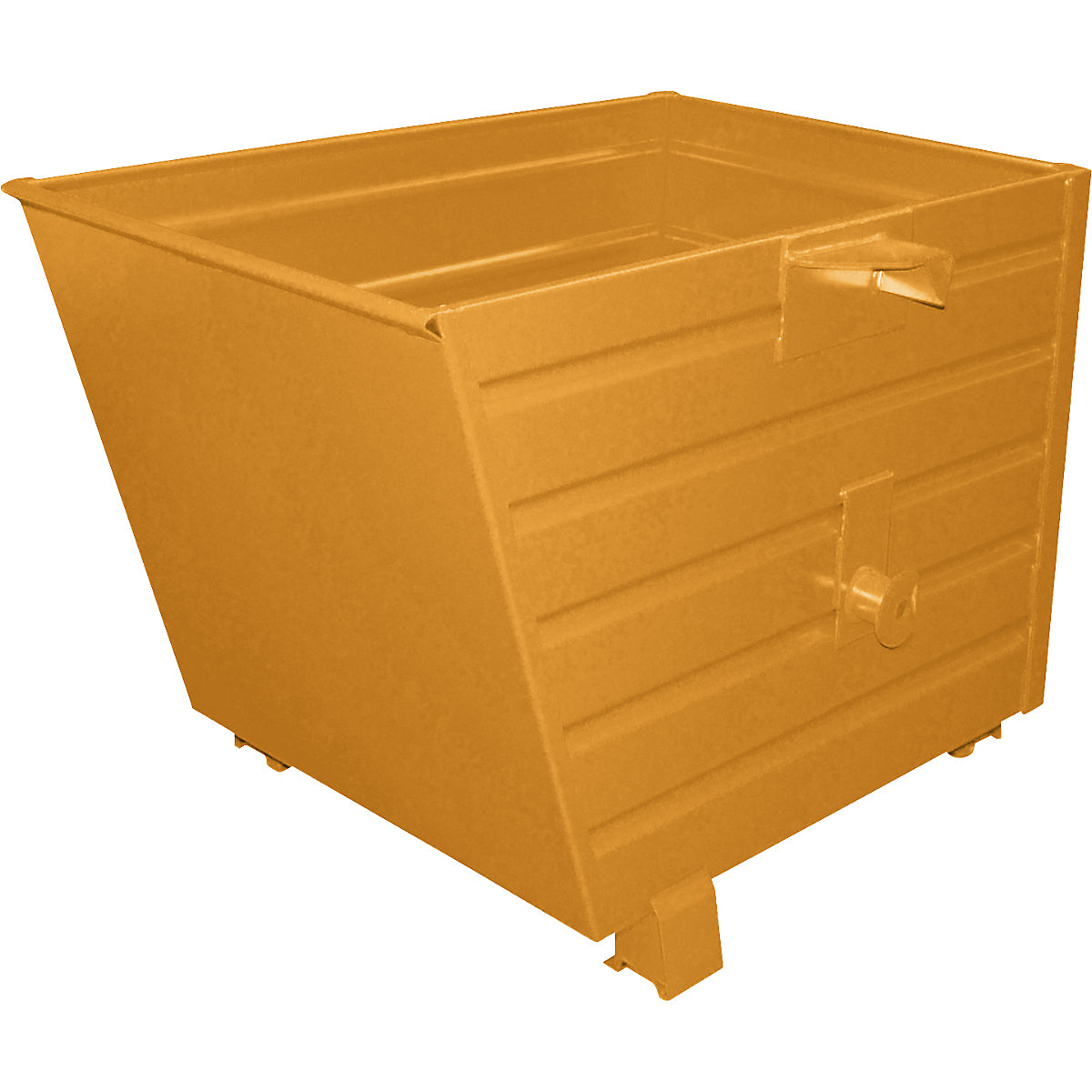 Tipping skip, stackable – eurokraft pro, capacity 0.7 m³, yellow orange RAL 2000-4