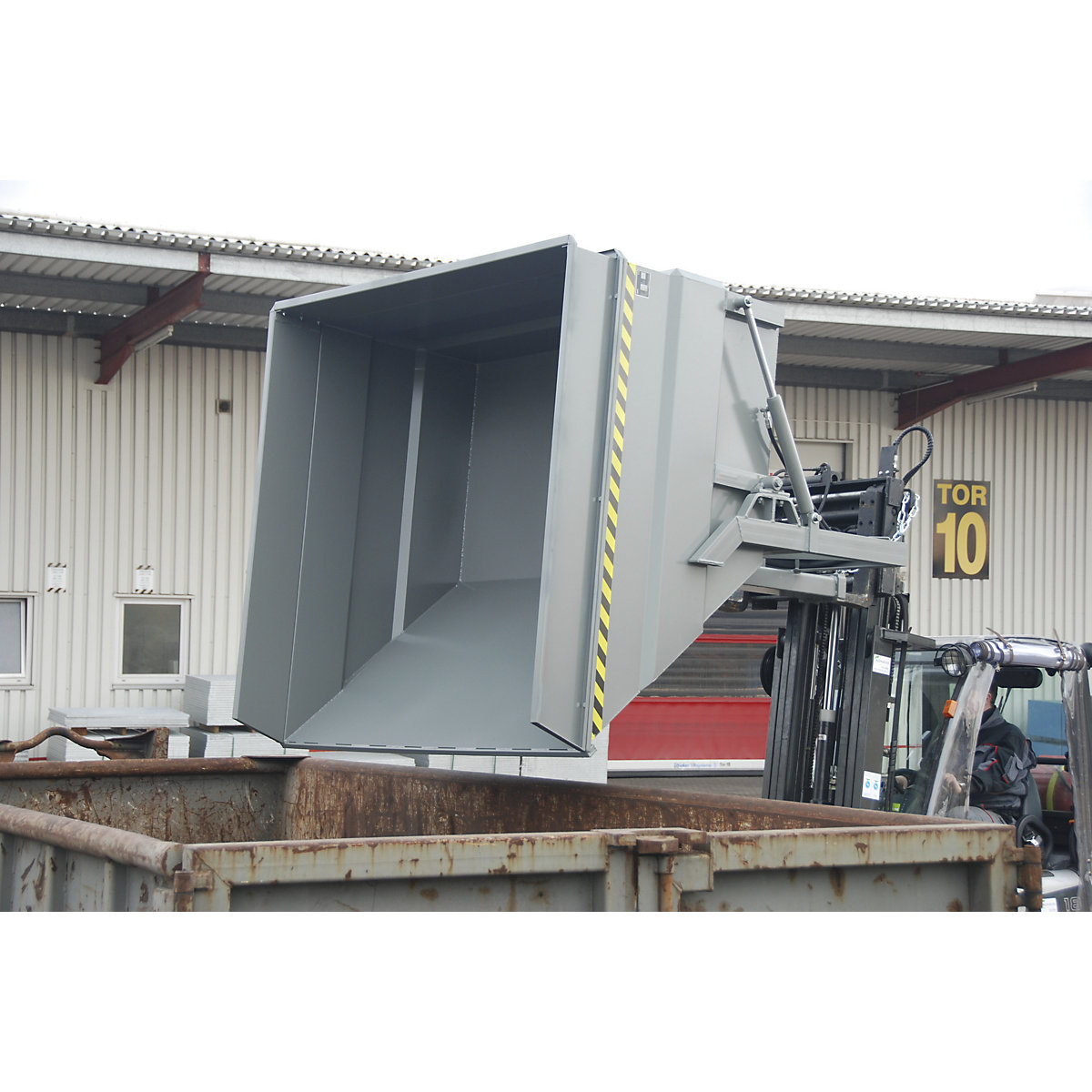 XXL tilting skip with positioning aid – eurokraft pro (Product illustration 3)-2