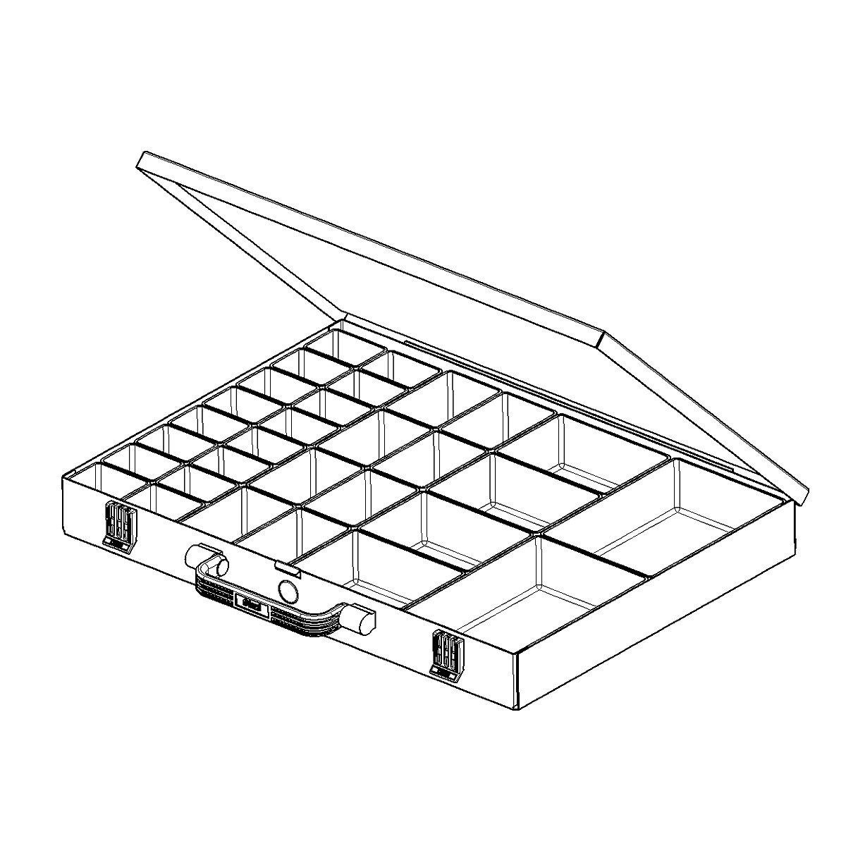 Small parts case made of sheet steel – eurokraft pro (Product illustration 7)-6