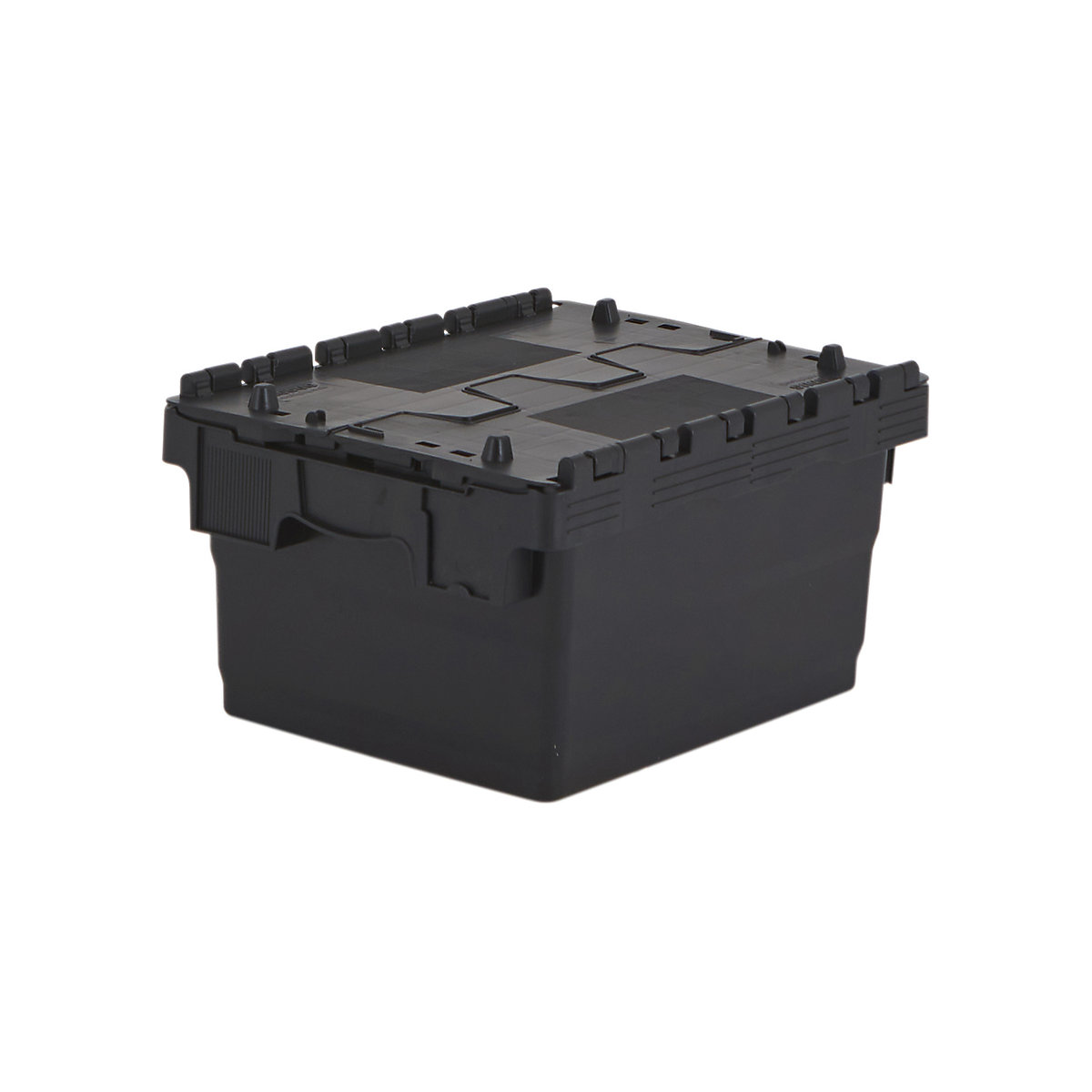 BiGDUG Essentials Recycled Plastic Black Attached Lid Containers - Bulk Buy Deals