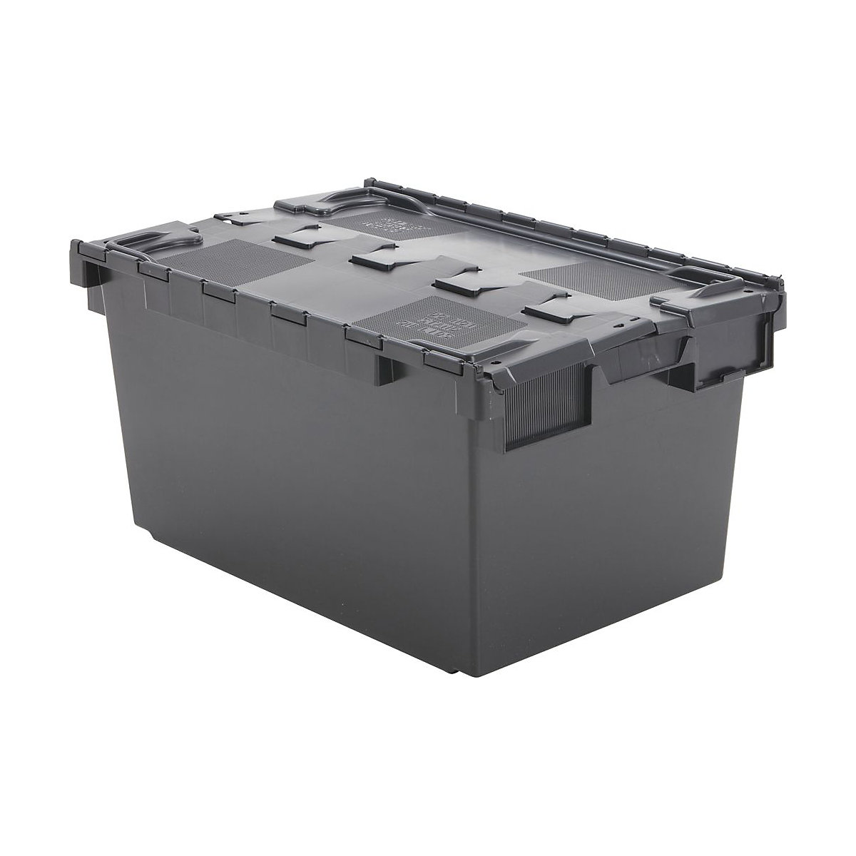 BiGDUG Essentials Recycled Plastic Black Attached Lid Containers