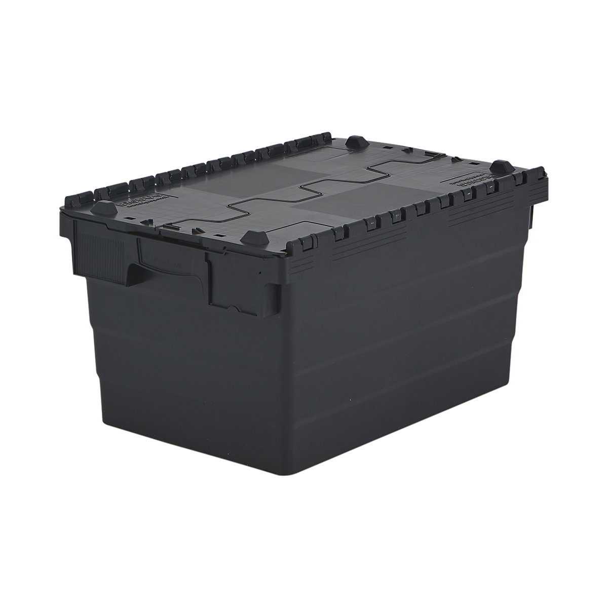 BiGDUG Essentials Recycled Plastic Black Attached Lid Containers