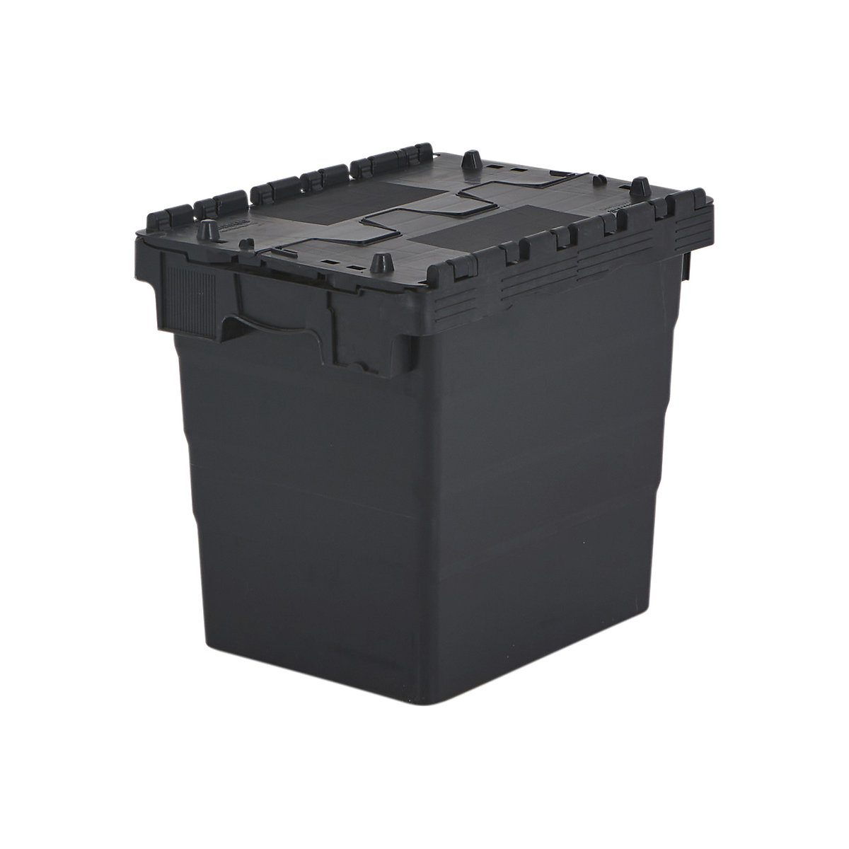 BiGDUG Essentials Recycled Plastic Black Attached Lid Containers