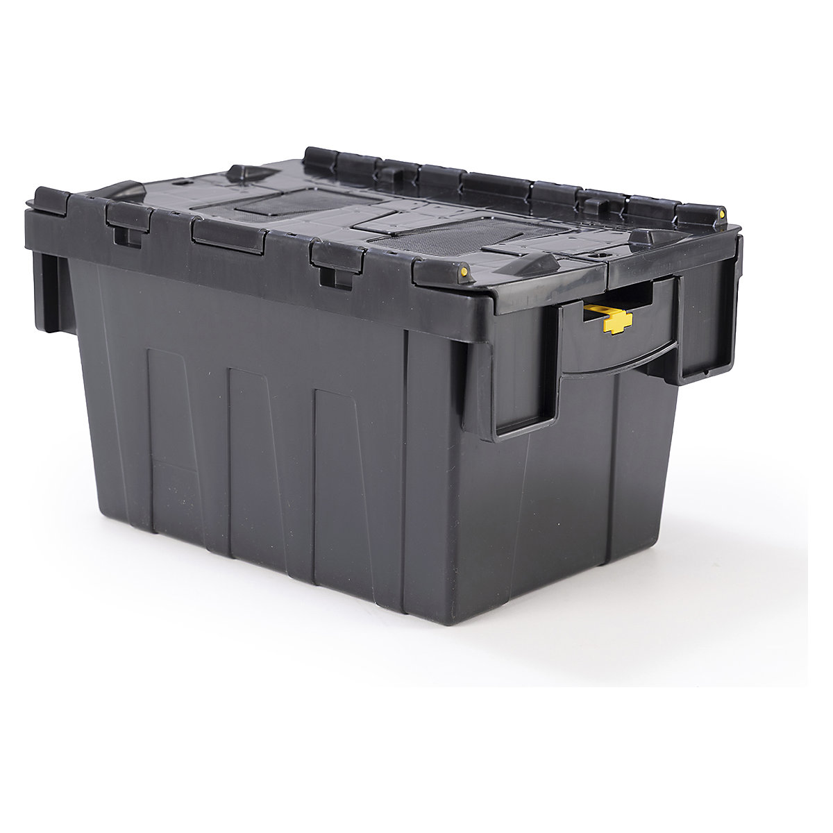 BiGDUG Essentials Recycled Plastic Black Attached Lid Containers