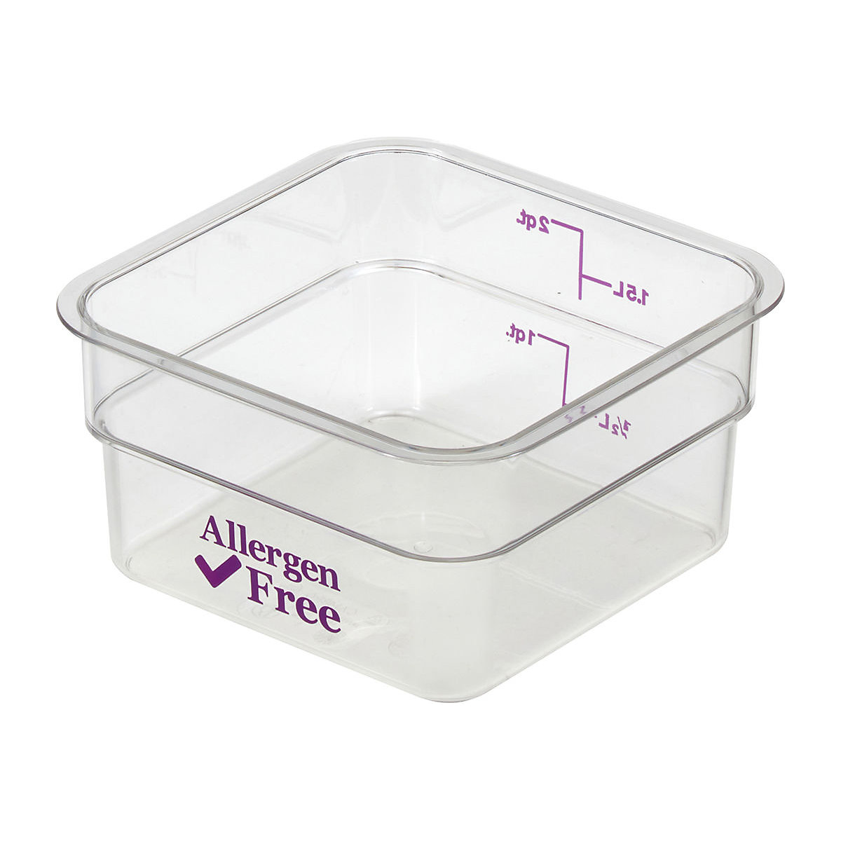 Cambro Allergen Square Storage Containers, Cambro Allergen Square Storage Containers, Cambro Allergen Square Storage Container | 210h x 256w x 310d mm | 1.9L-1