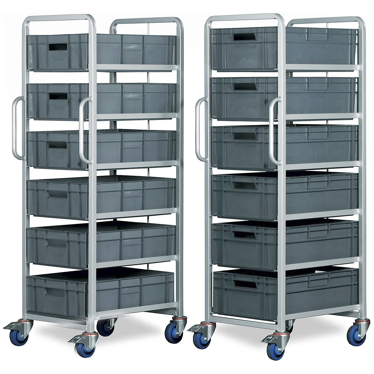 6 Tier Euro Container Trolley To Suit Up To 200mm High Containers