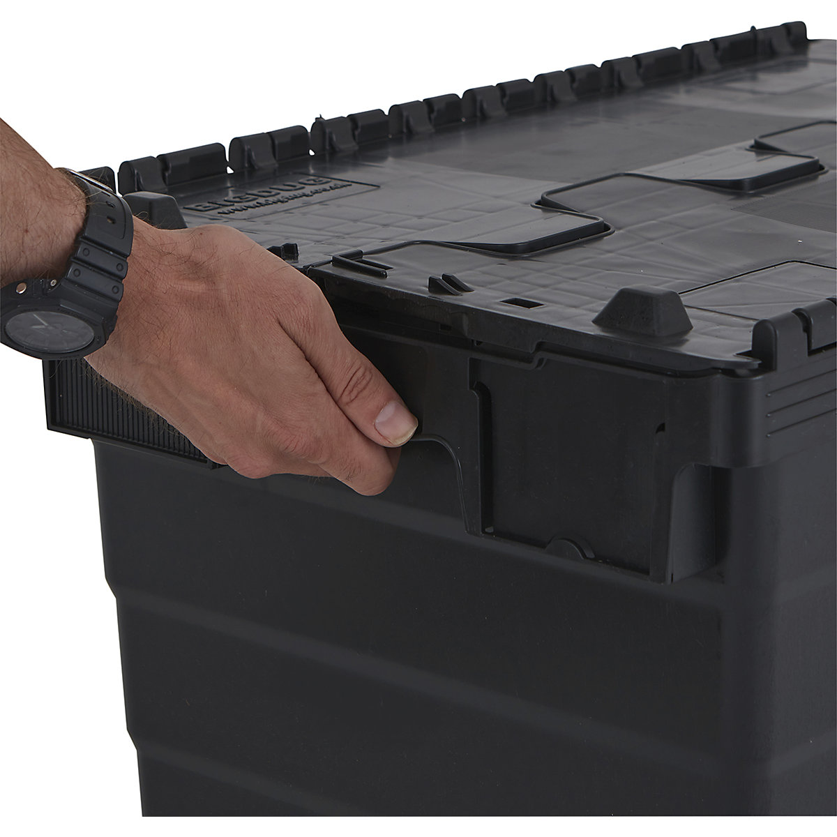 BiGDUG Essentials Recycled Plastic Black Attached Lid Containers - Bulk Buy Deals (Product illustration 15)-14